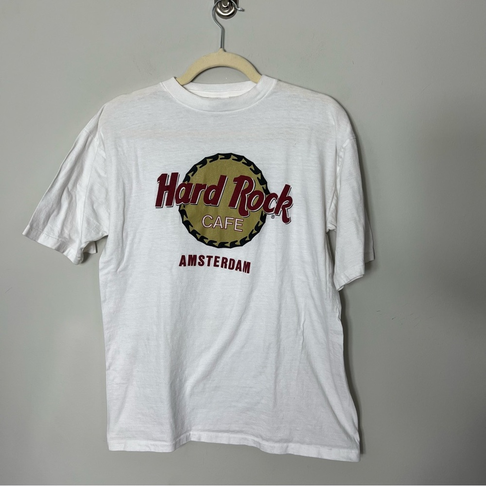 Vintage 90s Hard Rock Cafe Amsterdam Short Sleeve Tee Shirt Medium 871
